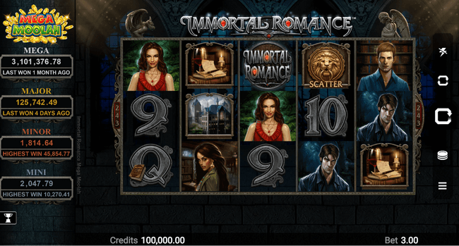 Immortal Romance Mega Moolah Slot Game